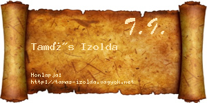 Tamás Izolda névjegykártya
